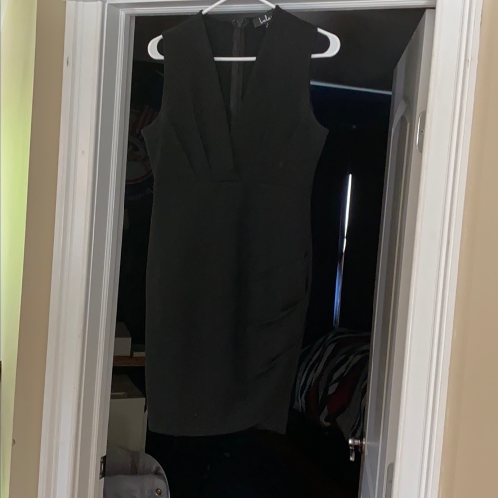 Black V neck dress